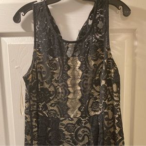 Black lace illusion dress size 16 Rickis EUC.